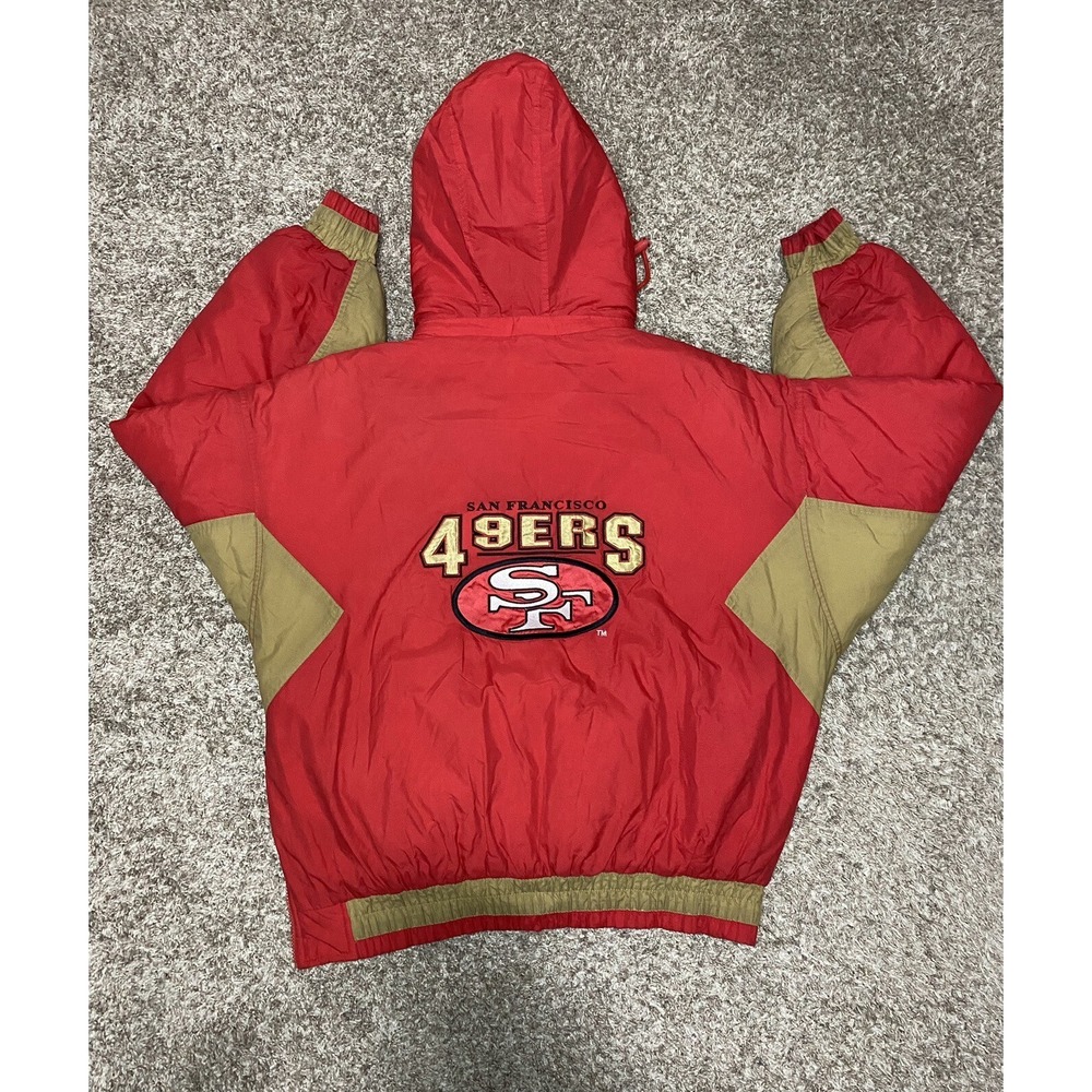 Vintage 1990's Chalk Line San Fransisco 49ers Pullover Puffer Jacket Men Size XL